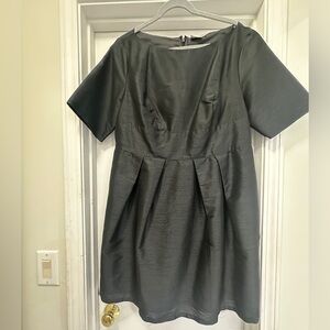 Classic boat neck black dress.